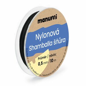 Manumi Nylonová šňůrka na Shamballa náramky 0,5mm/10m černá č.15 - 1 ks