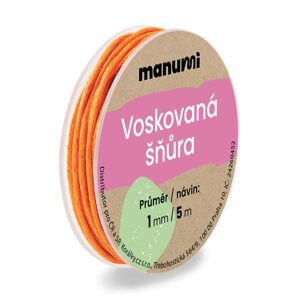Manumi Voskovaná šňůra 1mm/5m oranžová - 1 ks