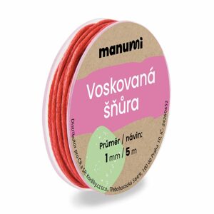 Manumi Voskovaná šňůra 1mm/5m červená - 1 ks
