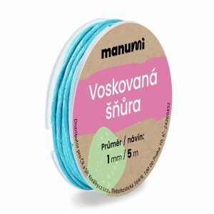 Manumi Voskovaná šňůra 1mm/5m světle modrá - 1 ks