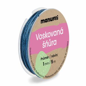 Manumi Voskovaná šňůra 1mm/5m tmavě modrá - 1 ks