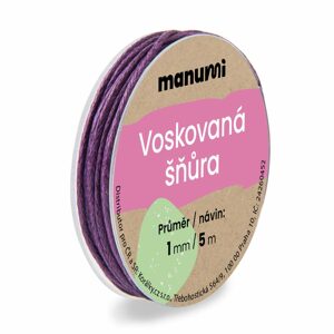 Manumi Voskovaná šňůra 1mm/5m fialová - 1 ks