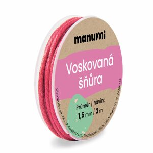 Manumi Voskovaná šňůra 1,5mm/3m růžová - 1 ks