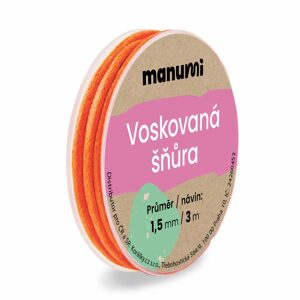 Manumi Voskovaná šňůra 1,5mm/3m oranžová - 1 ks