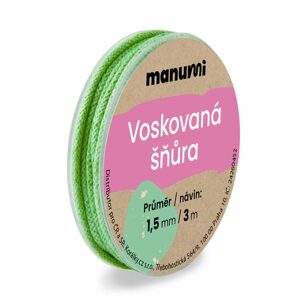 Manumi Voskovaná šňůra 1,5mm/3m světle zelená - 1 ks