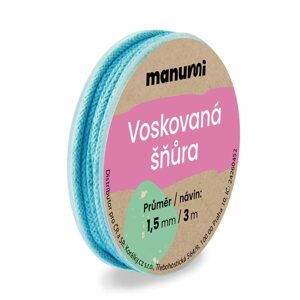 Manumi Voskovaná šňůra 1,5mm/3m světle modrá - 1 ks