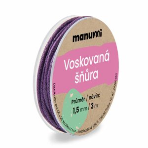 Manumi Voskovaná šňůra 1,5mm/3m fialová - 1 ks