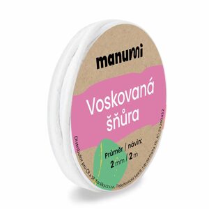 Manumi Voskovaná šňůra 2mm/2m bílá - 1 ks