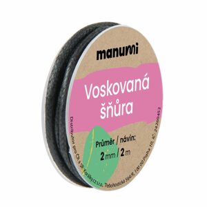 Manumi Voskovaná šňůra 2mm/2m černá - 1 ks