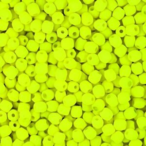 Broušené korálky 3mm Neon Yellow - 60 ks