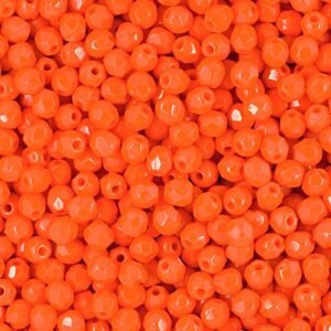 Broušené korálky 3mm Opaque Bright Orange - 60 ks