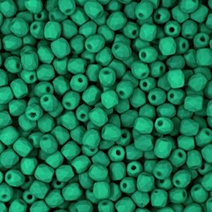 Broušené korálky 3mm Neon Dark Emerald - 60 ks