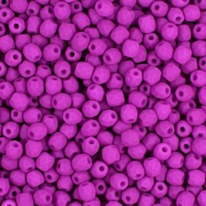 Broušené korálky 3mm Neon Dark Purple - 60 ks