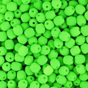 Broušené korálky 4mm Neon Green - 45 ks