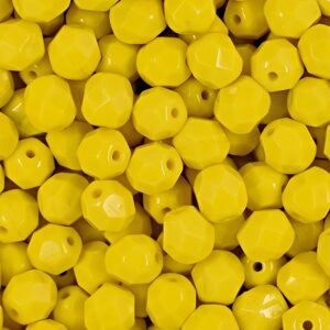Broušené korálky 6mm Opaque Yellow - 30 ks