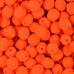 Broušené korálky 6mm Neon Orange - 30 ks