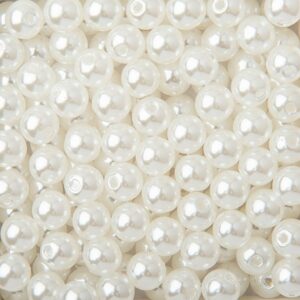 Plastové korálky imitace perel 8mm - 22 ks