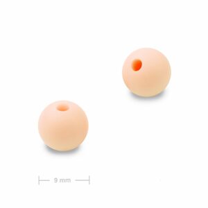 Silikonové kulaté korálky 9mm Sweet Peach - 6 ks