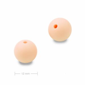 Silikonové kulaté korálky 12mm Sweet Peach - 4 ks