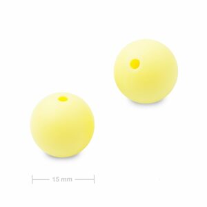 Silikonové kulaté korálky 15mm Icecream Yellow - 3 ks