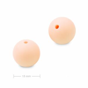 Silikonové kulaté korálky 15mm Sweet Peach - 3 ks