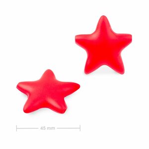 Silikonové korálky hvězdička 45x45mm Rose Red - 1 ks