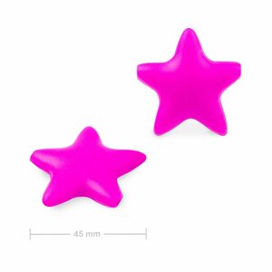 Silikonové korálky hvězdička 45x45mm Pink Glaze - 1 ks
