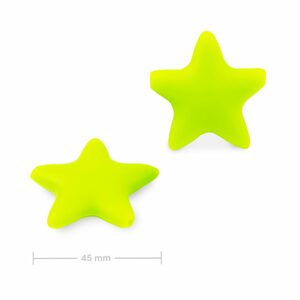 Silikonové korálky hvězdička 45x45mm Chartreuse Green - 1 ks