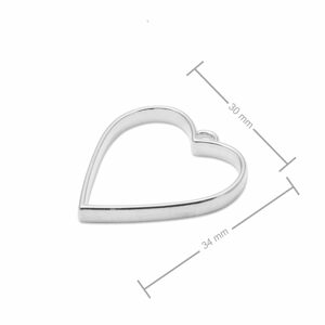 Rámeček na odlévání křišťálové pryskyřice srdce 34x30mm v barvě stříbra - 1 ks