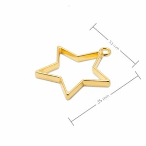 Rámeček na odlévání křišťálové pryskyřice hvězda 35x33mm v barvě zlata - 1 ks