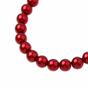 PRECIOSA a.s. Preciosa kulatá perla MAXIMA 8mm Pearl Effect Red - 15 ks