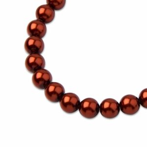PRECIOSA a.s. Preciosa kulatá perla MAXIMA 8mm Pearl Effect Dark Copper - 15 ks