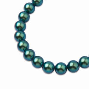 PRECIOSA a.s. Preciosa kulatá perla MAXIMA 8mm Pearlescent Peacock Green - 15 ks
