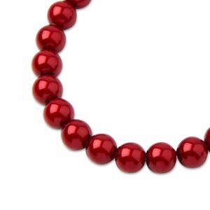 PRECIOSA a.s. Preciosa kulatá perla MAXIMA 10mm Pearl Effect Red - 12 ks