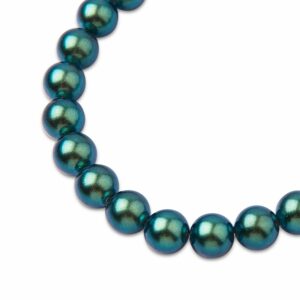 PRECIOSA a.s. Preciosa kulatá perla MAXIMA 10mm Pearlescent Peacock Green - 12 ks