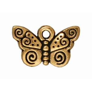 TierraCast přívěsek Spiral Butterfly starozlatý - 1 ks
