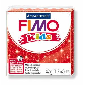 Staedtler FIMO Kids 42g (8030-212) červená s třpytkami - 3 ks