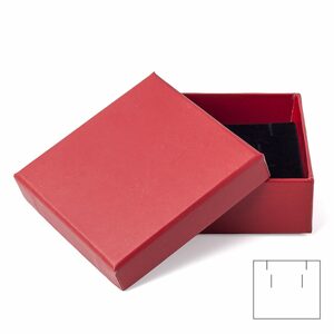 Dárková krabička na šperk červená 68x68x26mm - 10 ks