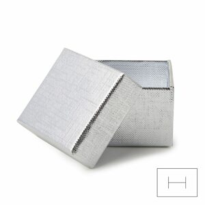 Dárková krabička na šperk stříbrná 50x45x35mm - 10 ks