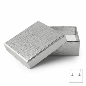 Dárková krabička na šperk stříbrná 65x65x25mm - 10 ks