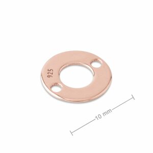 Stříbrný spojovací díl kroužek 10mm pozlacený 18K růžovým zlatem č.768 - 10 ks
