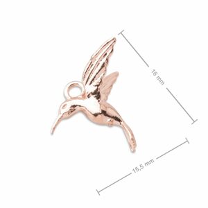 Stříbrný přívěsek kolibřík pozlacený 18K růžovým zlatem č.859 - 5 ks - 5 ks
