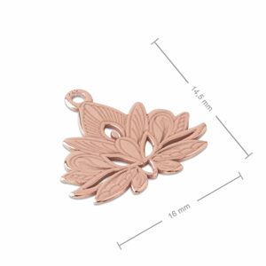 Stříbrný přívěsek lotus pozlacený 18K růžovým zlatem č.865 - 5 ks - 5 ks