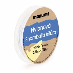 Manumi Nylonová šňůrka na Shamballa náramky 0,5mm/10m bílá č.1 - 5 ks - 5 ks
