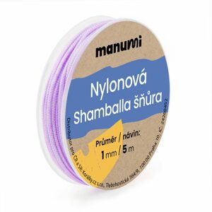 Manumi Nylonová šňůrka na Shamballa náramky 1mm/5m světle fialová č.24 - 5 ks - 5 ks