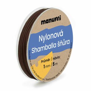 Manumi Nylonová šňůrka na Shamballa náramky 1mm/5m hnědá č.28 - 5 ks - 5 ks