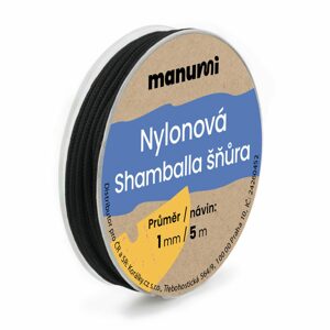 Manumi Nylonová šňůrka na Shamballa náramky 1mm/5m černá č.30 - 5 ks - 5 ks