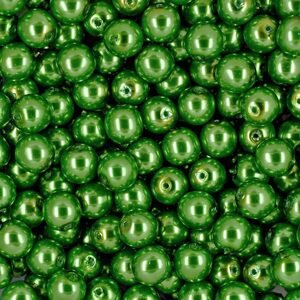 Voskové perle 8mm zelené - 110 ks