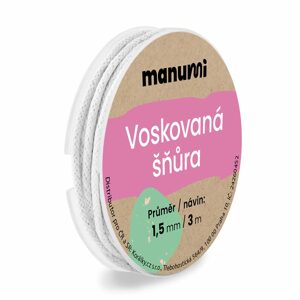 Manumi Voskovaná šňůra 1,5mm/3m bílá - 5 ks - 5 ks