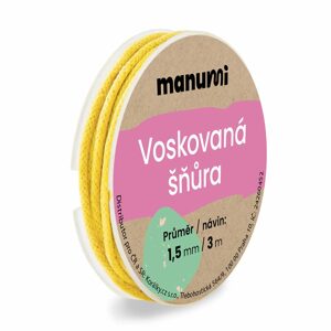 Manumi Voskovaná šňůra 1,5mm/3m žlutá - 5 ks - 5 ks
